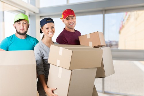 Moving van and boxes ready for a Battersea home removal