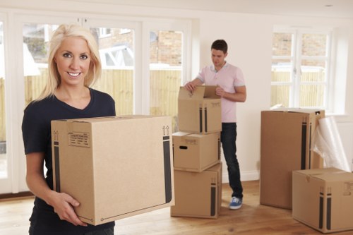 Furniture and boxes being loaded for a Battersea delivery