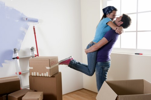 House movers assisting a Battersea home move near local residential streets