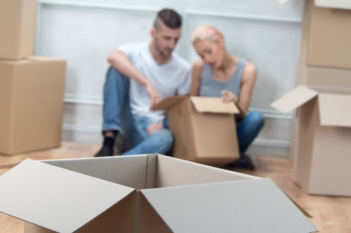 Commercial removals setup for a Battersea office move